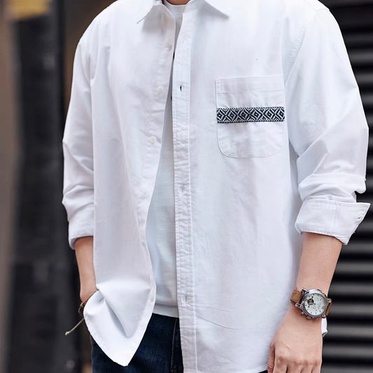 エスニック刺繍入り 長袖シャツ（2Colors）260216