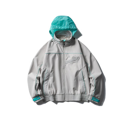 アクセントカラー 撥水 フード付ジャケット（4Colors）250779