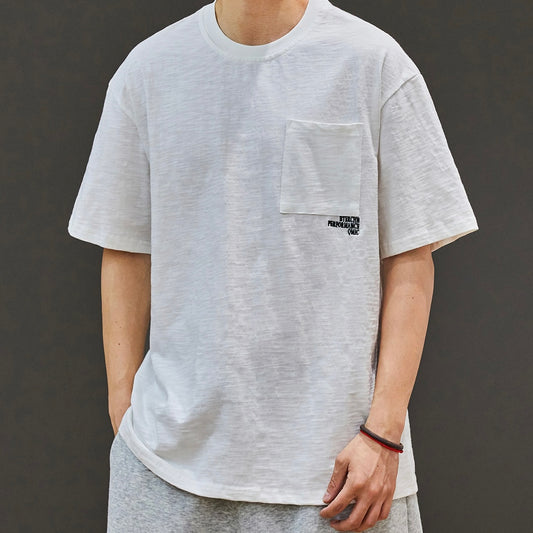 ワンポイントロゴ刺繍 シンプルTシャツ（3Colors）250607