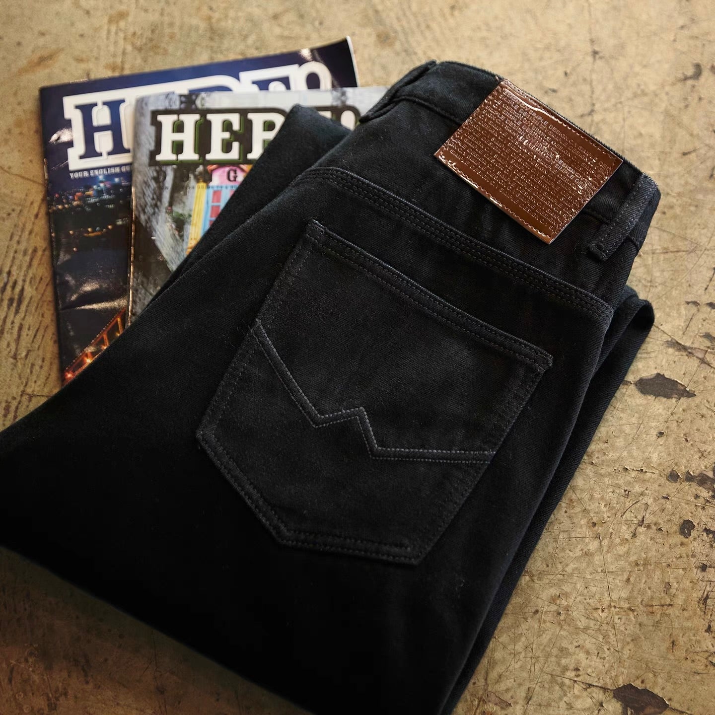 裏起毛 ストレート デニムパンツ（2Colors）250976