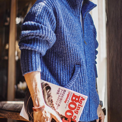 スタンドカラー ダブルジップ カーディガン（1Color）251006