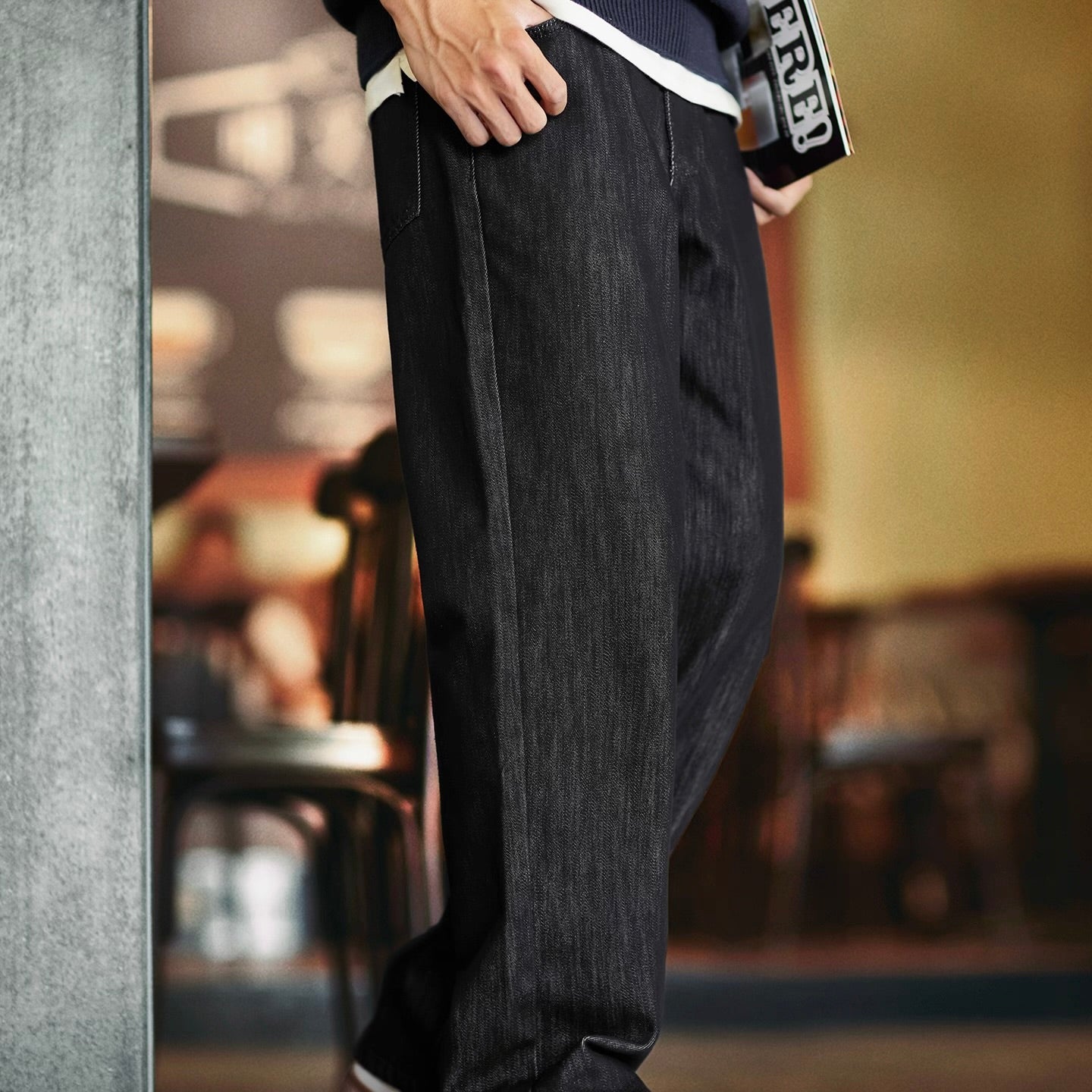 裏起毛 ストレート デニムパンツ（1Color）250910