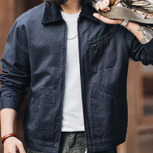 コーデュロイ襟 フルジップ ワークジャケット（1Color）260106