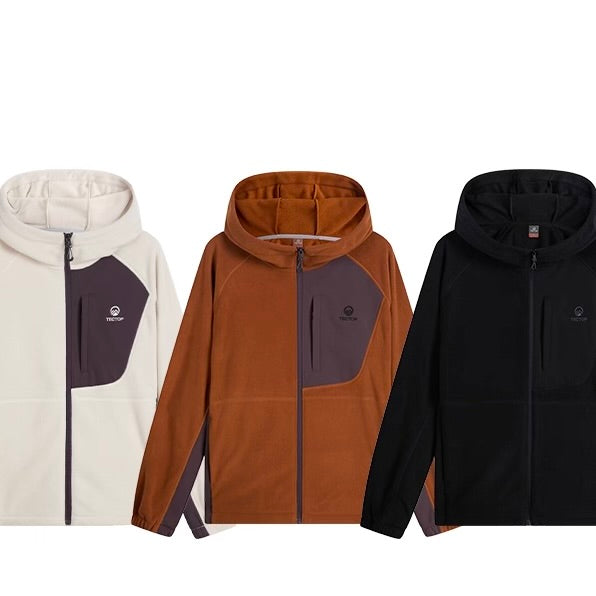 ワンポイントカラー フード付フリースジャケット（3Colors）250939