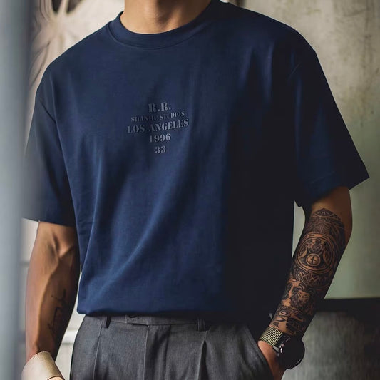 通気性 立体ロゴ シンプルTシャツ（2Colors）260306