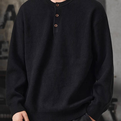 ヘンリーネック シンプル セーター（4Colors）251076