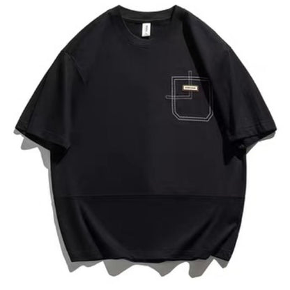 パッチワーク ステッチ入りTシャツ（3Colors）250511