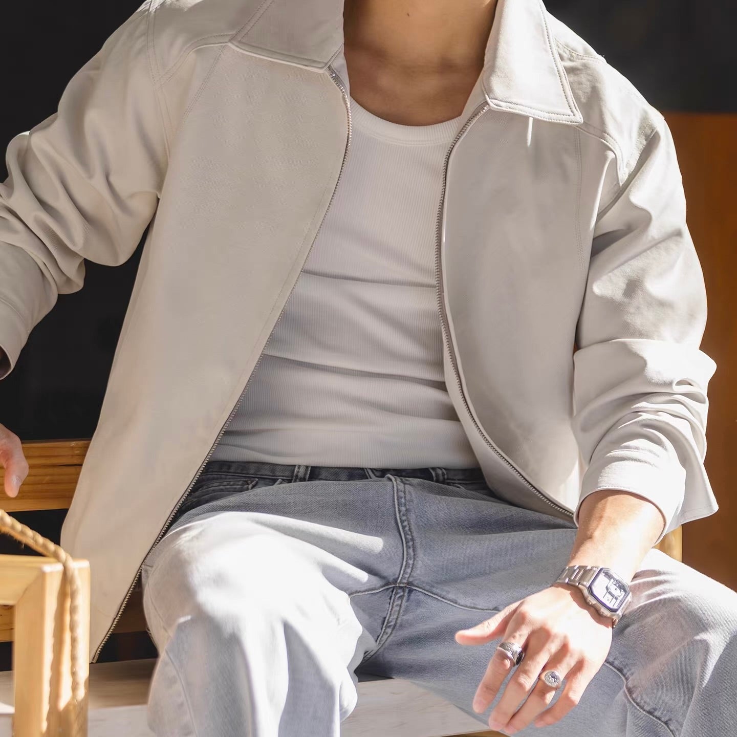 フルジップ シンプル ライトジャケット（1Color）260102