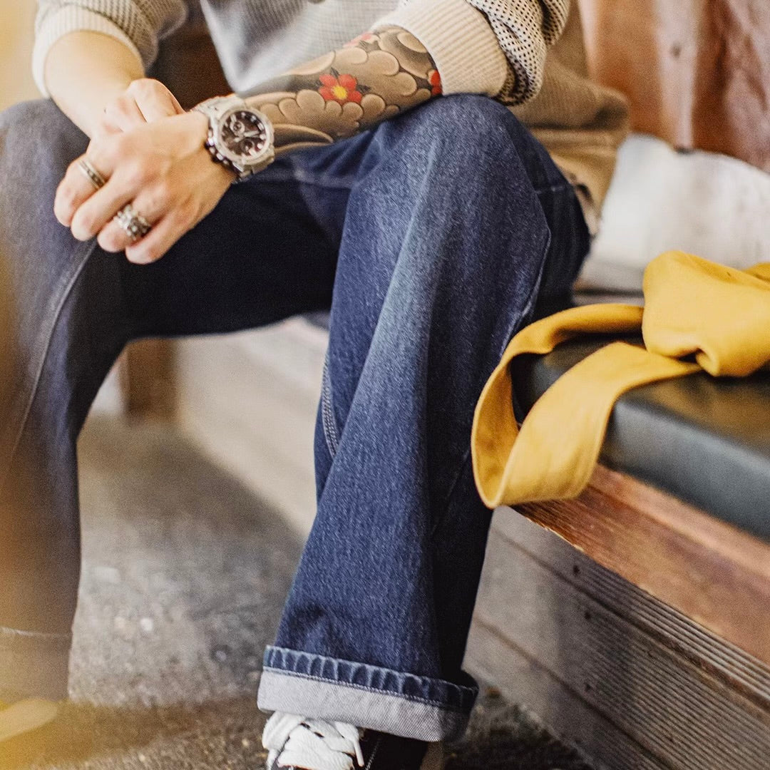 デザインポケット付 ワイドデニムパンツ（1Color）250938