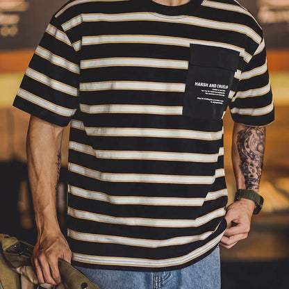 ロゴ入りポケット付 ボーダーTシャツ（2Colors）260255