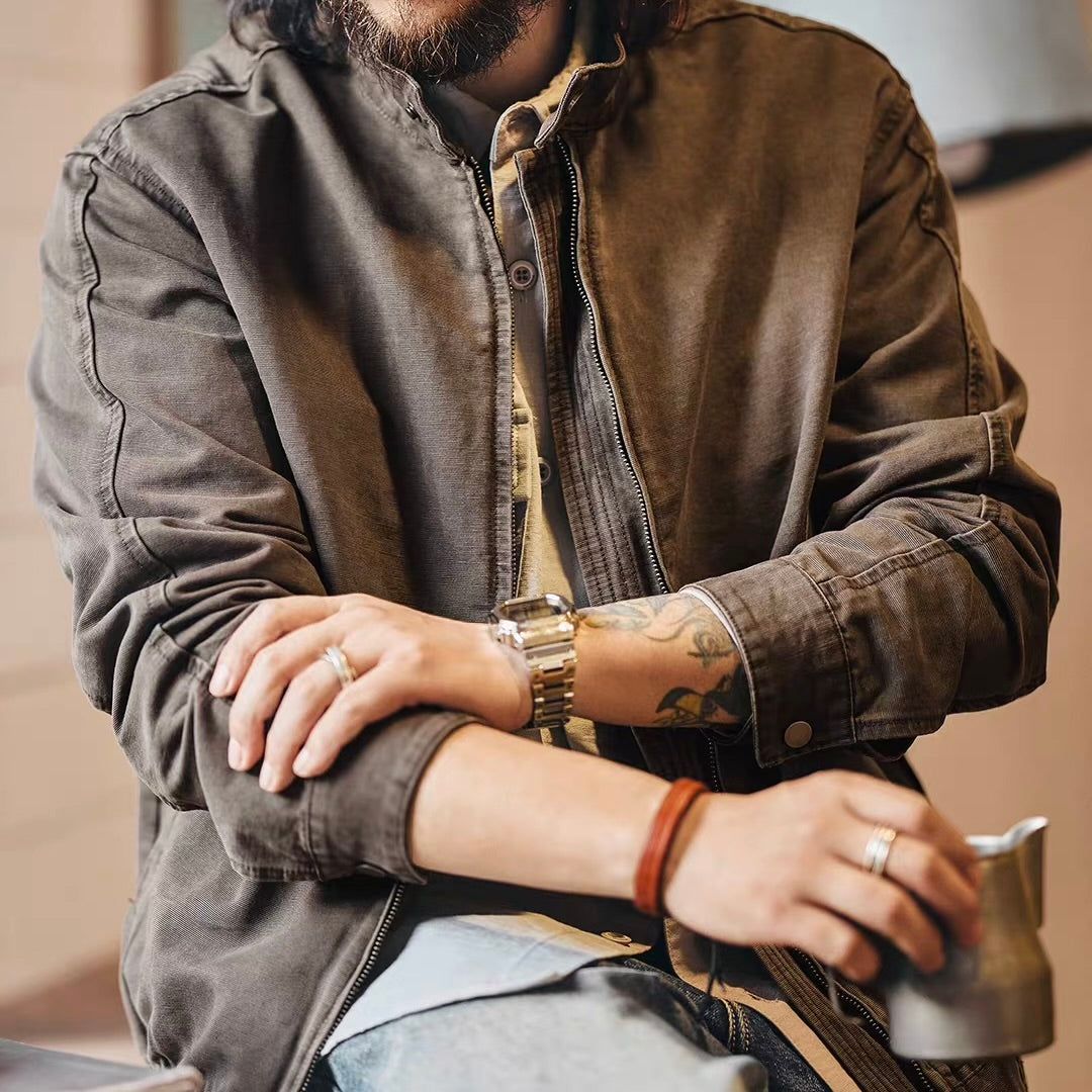 ハイウォッシュ スタンドカラー ジャケット（1Color）260105