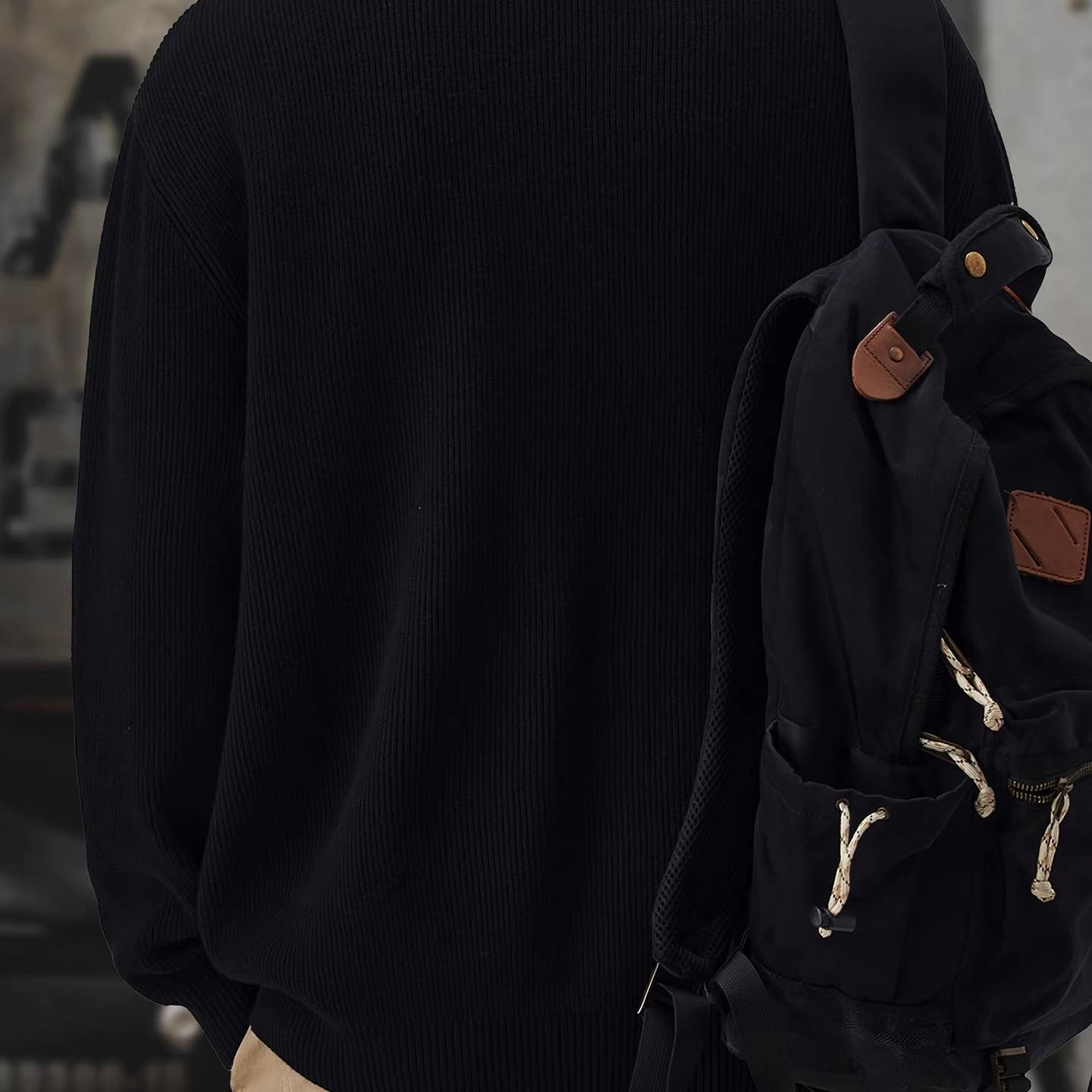 ハーフジップ スタンドカラー 厚手 セーター（3Colors）260016