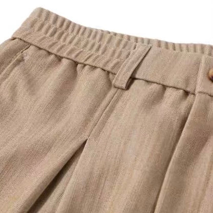 レトロスタイル タック入りストレートパンツ（2Colors）260824