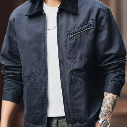 コーデュロイ襟 フルジップ ワークジャケット（1Color）260106