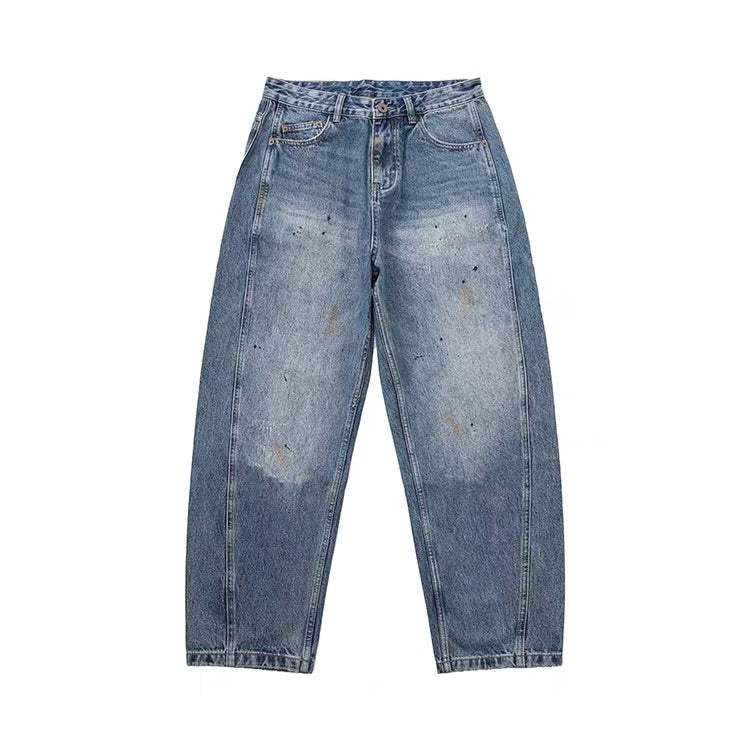 アメリカンレトロ ウォッシュドデニム テーパードパンツ（1Color）260001