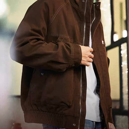 レトロ スタンドカラー ワークジャケット（2Colors）250854