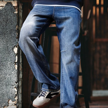 立体ステッチ ウォッシュド デニムパンツ（1Color）250917