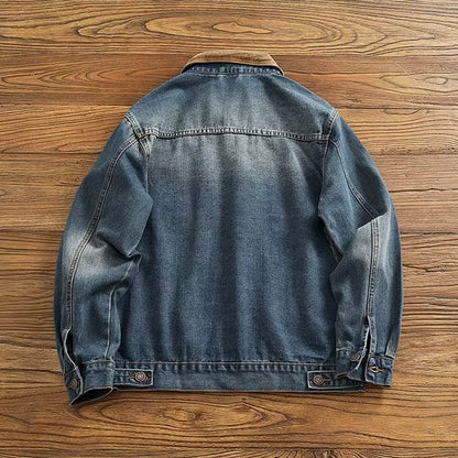コーデュロイ襟 ウォッシュドデニムジャケット（1Color）240583