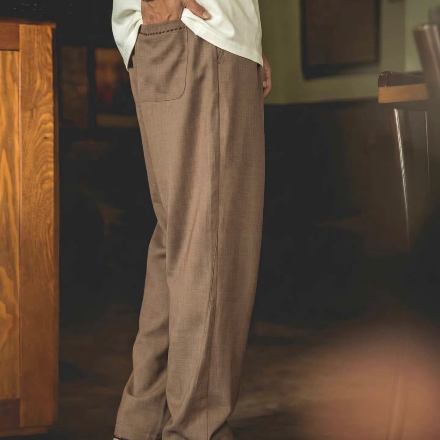 ツータック ストレート カジュアルパンツ（1Color）260256