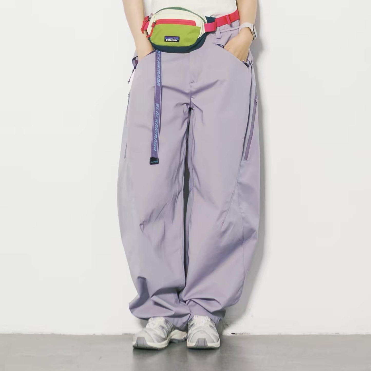 ロングベルト付 パラシュートパンツ（5Colors）260393