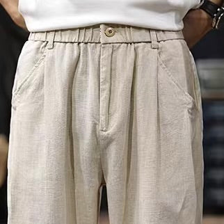 ナチュラル コットンリネン ワイドパンツ（2Colors）250529