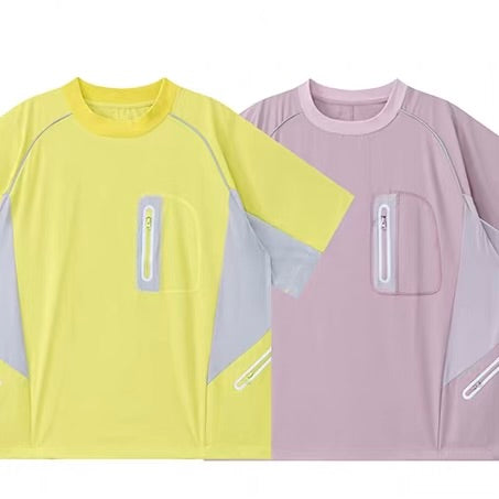 裾ドローコード 胸ポケット付 スポーツTシャツ（2Colors）260441