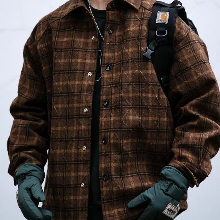 ダイヤ チェック柄 ダウンシャツジャケット（2Colors）251052