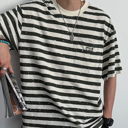 ボーダー ウォッシュドTシャツ（2Colors）250621