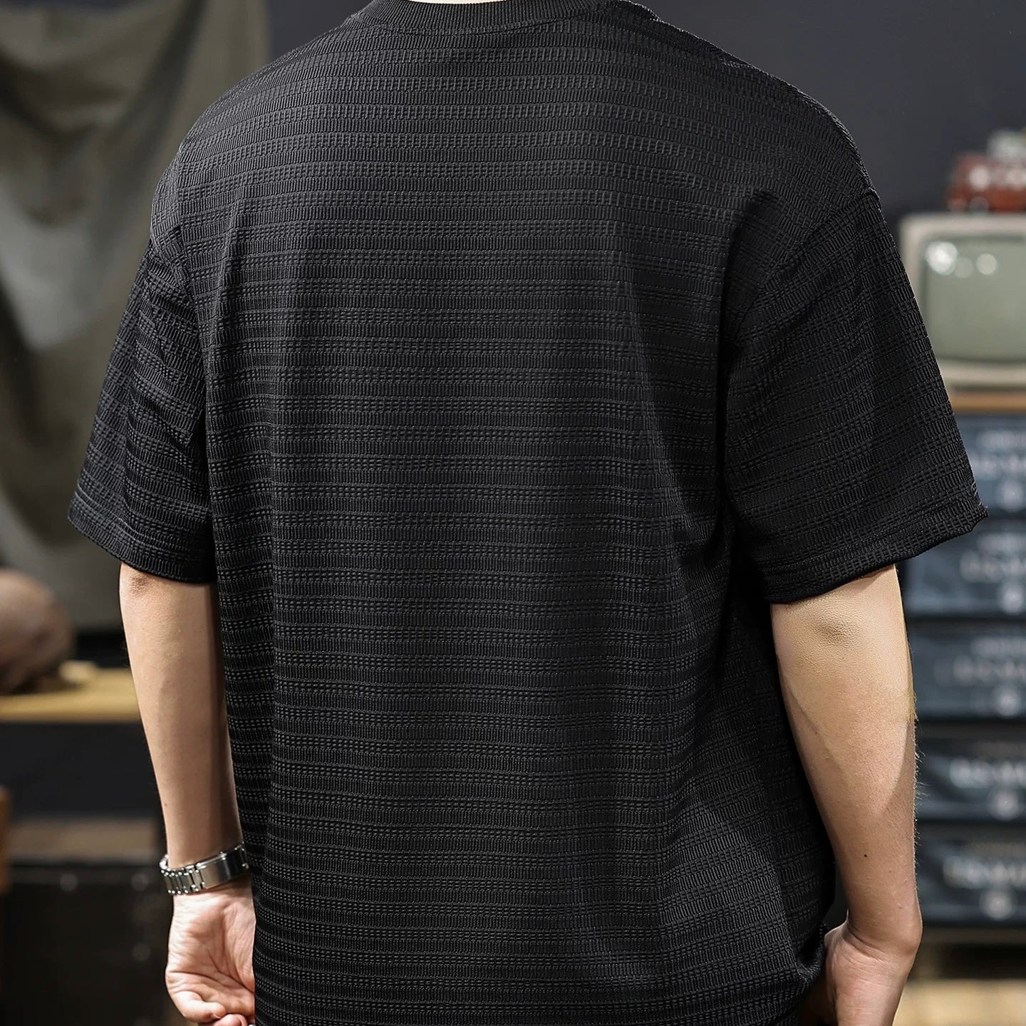 パッチポケット付 テクスチャーTシャツ（2Colors）250617