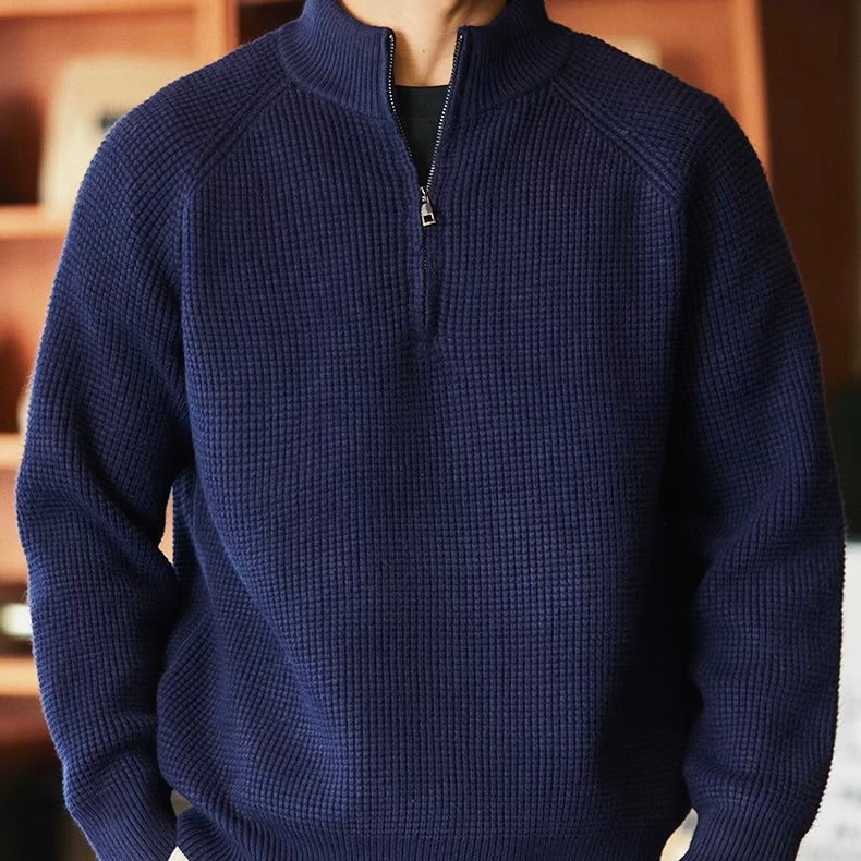 ヘビーウェイト ハーフジップ ニットプルオーバー（2Colors）250975