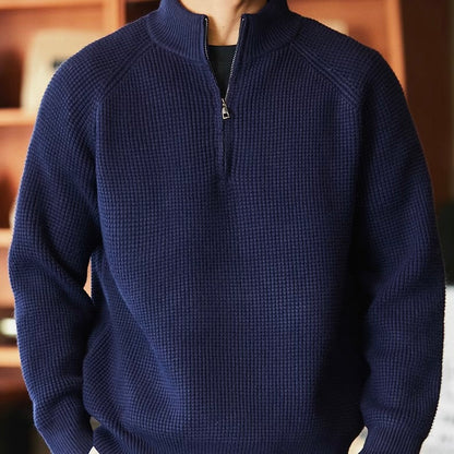 ヘビーウェイト ハーフジップ ニットプルオーバー（2Colors）250975