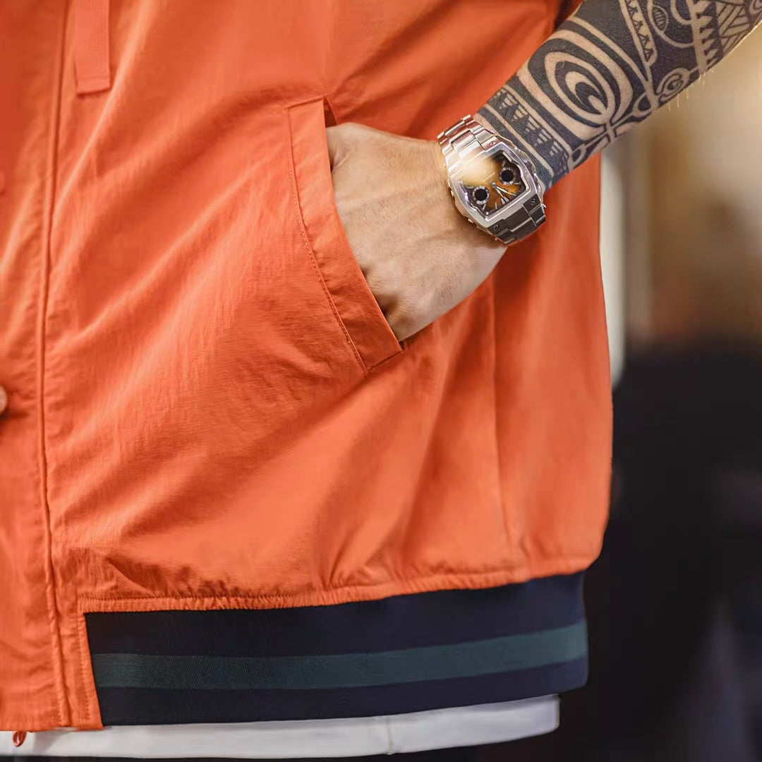 フェイクレイヤード フード付ライトジャケット（1Color）260114