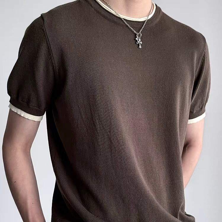 リネン混 シンプル フェイクレイヤードTシャツ（3Colors）260540