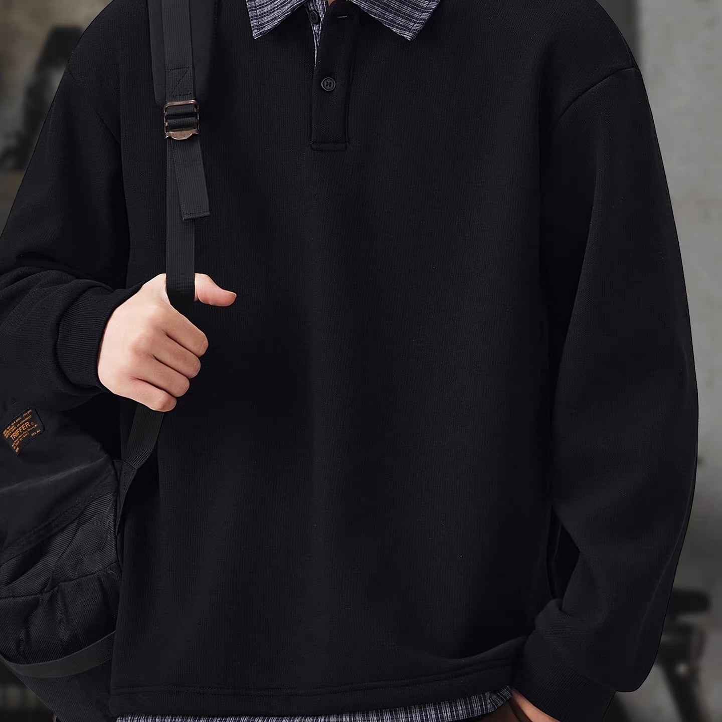 フェイクレイヤード ポロカラー プルオーバー（3Colors）251095