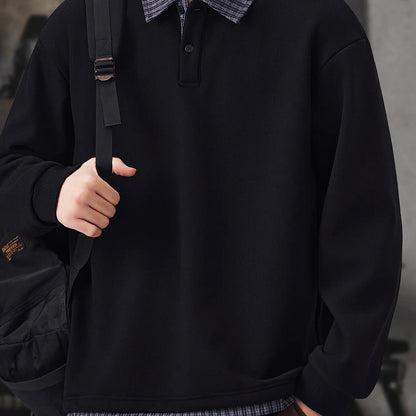 フェイクレイヤード ポロカラー プルオーバー（3Colors）251095