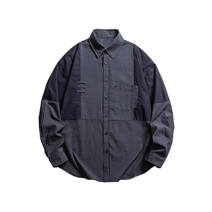 パッチワーク チェック デザインシャツ（3Colors）260157