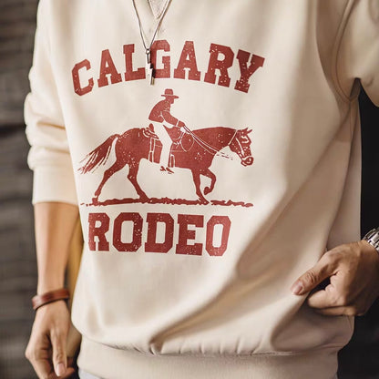 レトロプリント 裏起毛 スウェットプルオーバー（2Colors）260012