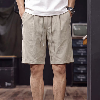 軽量 リネン混 リラックス ハーフパンツ（5Colors）260600
