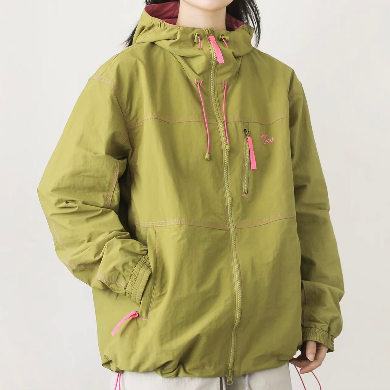 裾ドローコード フード付ウィンドブレーカー（2Colors）260064