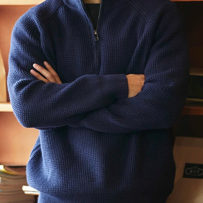 ヘビーウェイト ハーフジップ ニットプルオーバー（2Colors）250975