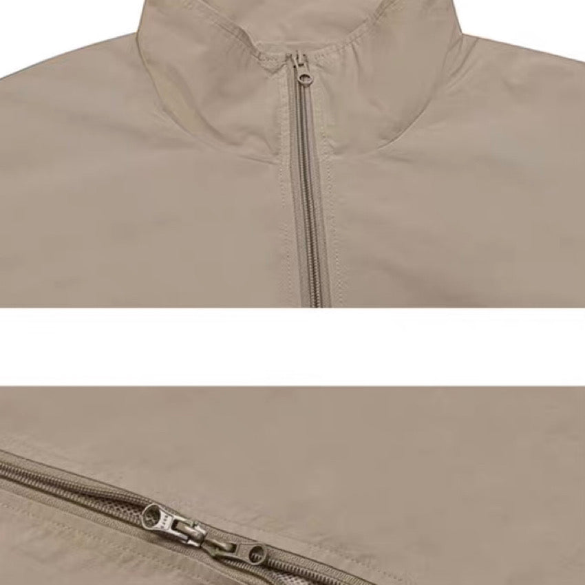 メッシュ スタンドカラー 半袖ジャケット（1Color）240258