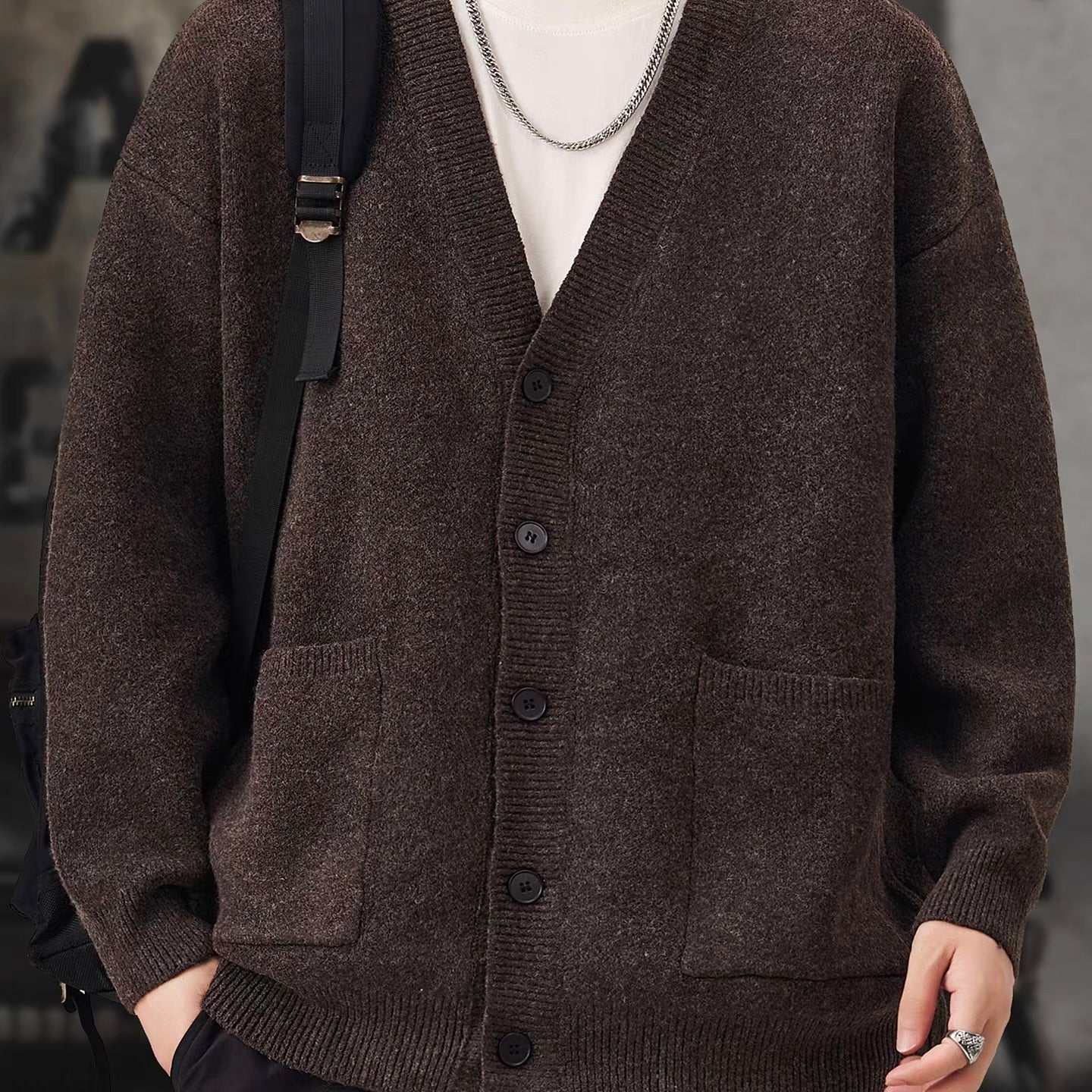 Vネック ポケット付カーディガン（3Colors）251070