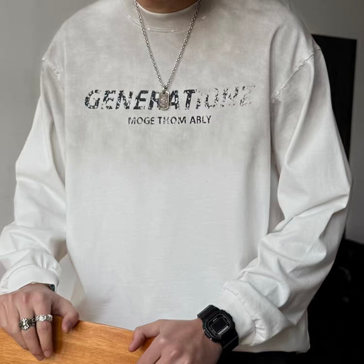 ユーズド加工 グラデーション 長袖Tシャツ（3Colors）260188