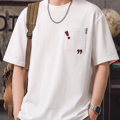 刺繍入りパッチワークポケット Tシャツ（2Colors）260444