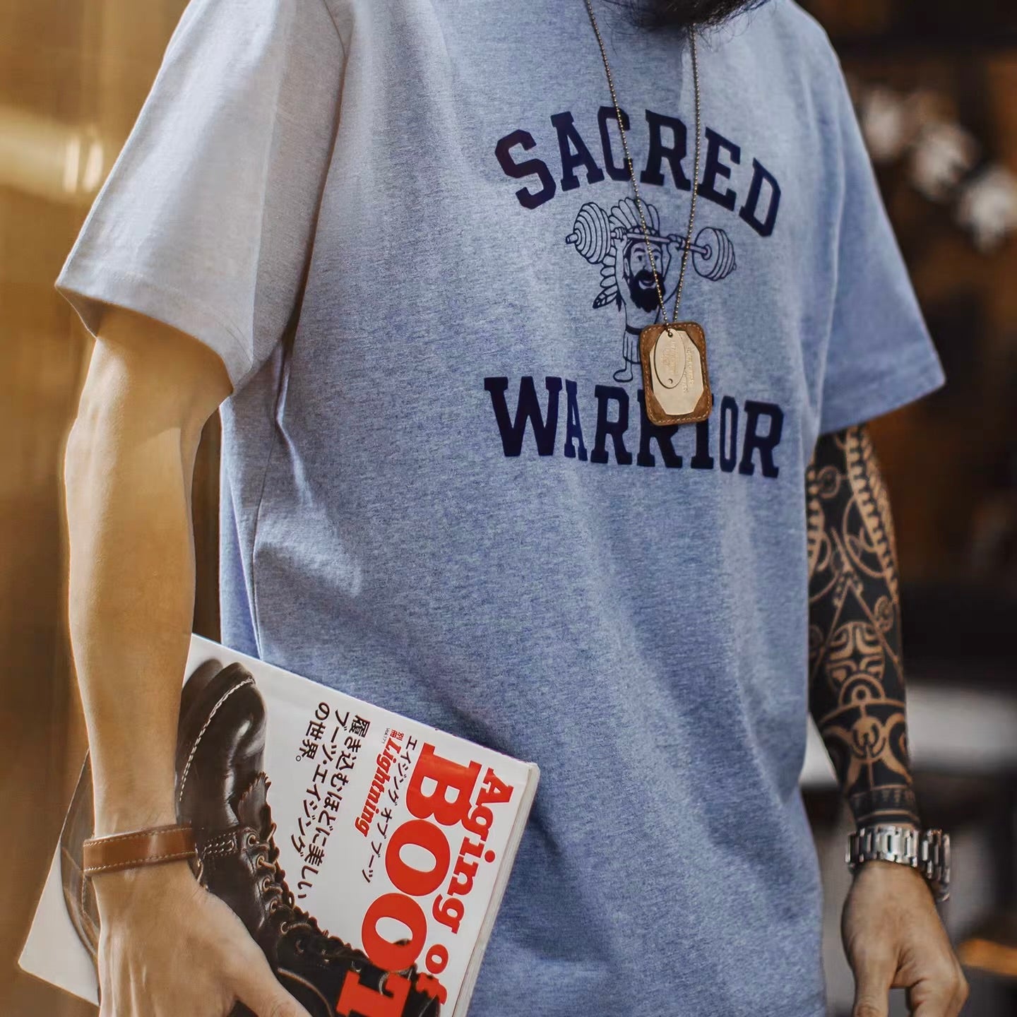 レトロプリント ドロップショルダーTシャツ（2Colors）260279