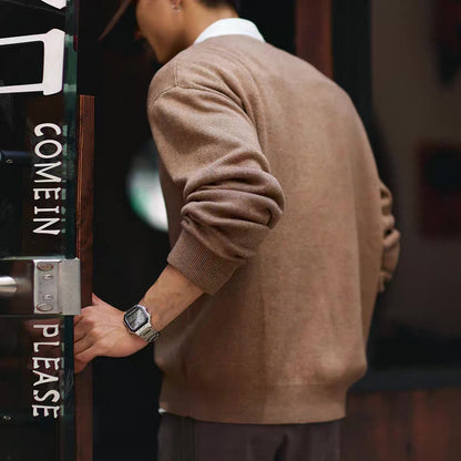 ヘンリーネック シンプル ニットプルオーバー（3Colors）250881