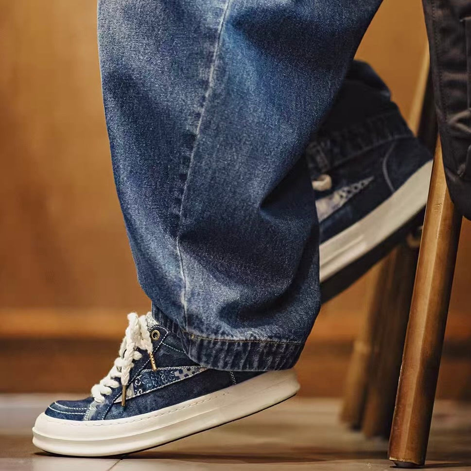 パッチワーク デニムスニーカー（1Color）260135