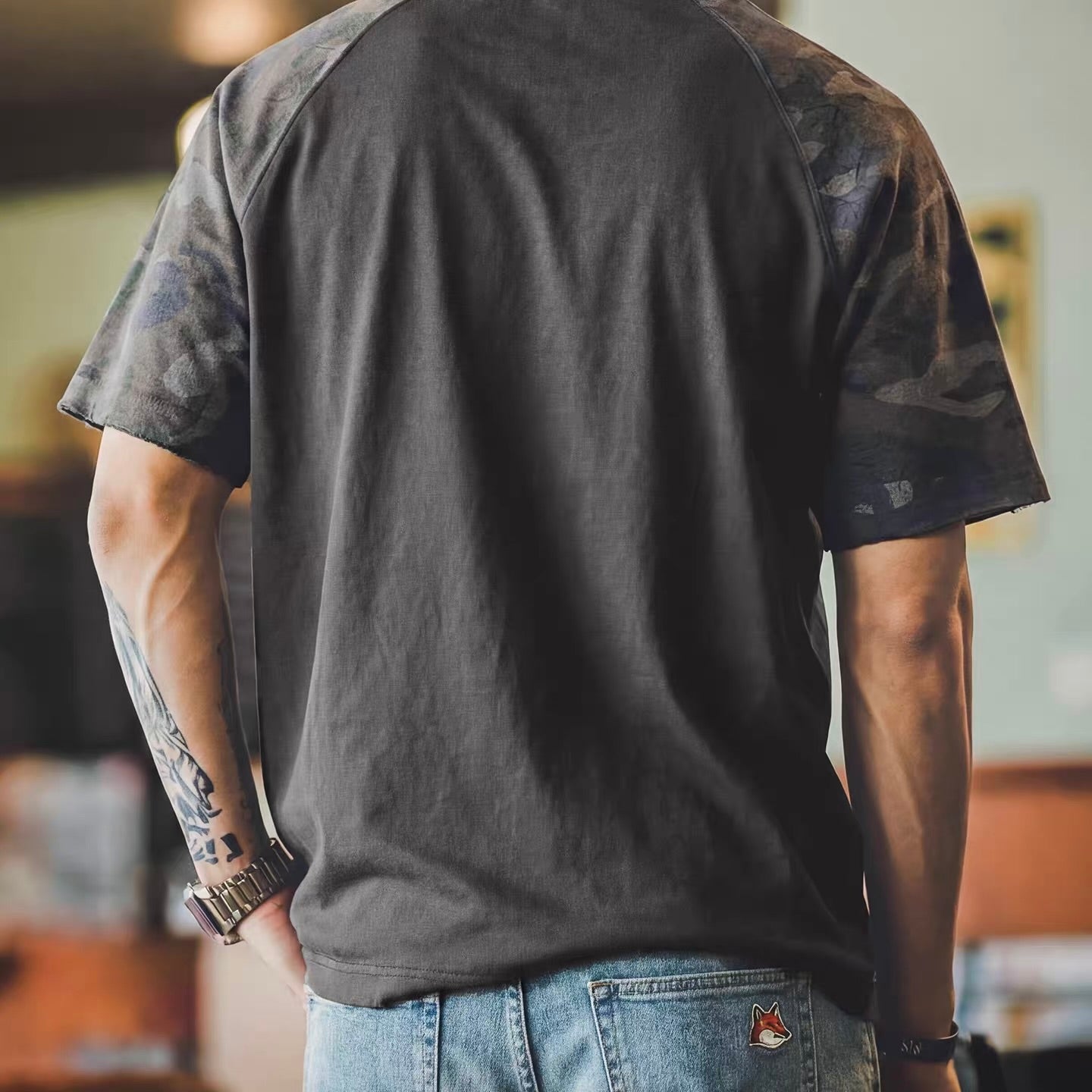 迷彩 ラグランスリーブ Tシャツ（2Colors）260274