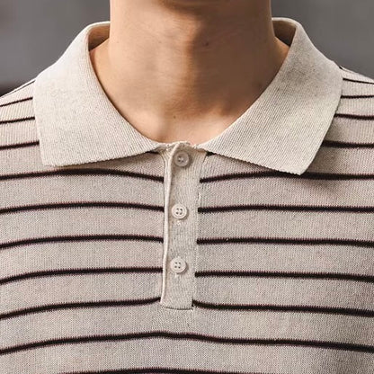 ボーダー 半袖ニットポロシャツ（2Colors）260252