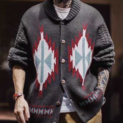 ネイティブ柄 ショールカラーカーディガン（1Color）251079